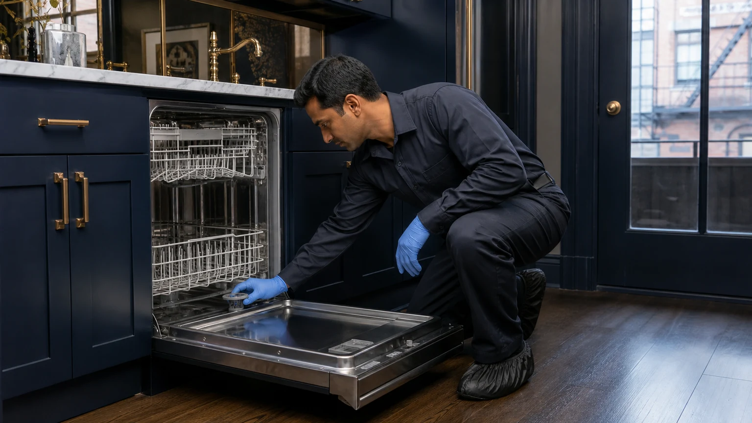 Panel-ready dishwasher diagnostic visit in West Village